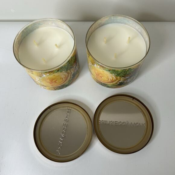 Bath & Body Works Sugared Lemonade 3-wick 14.5oz Candles Lot Of 2 - Picture 2 of 6